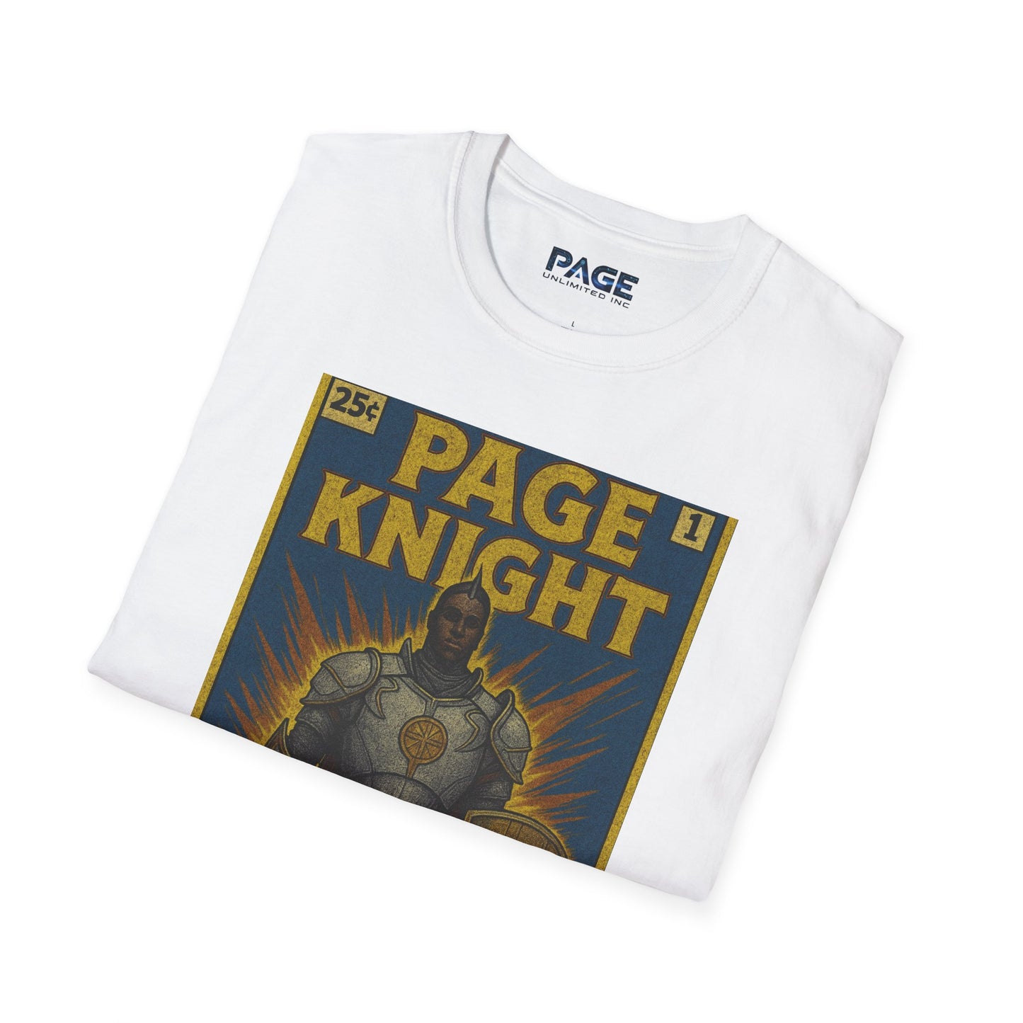 Page Knight Unisex Softstyle T-Shirt Comic Book Art, Graphic Tee