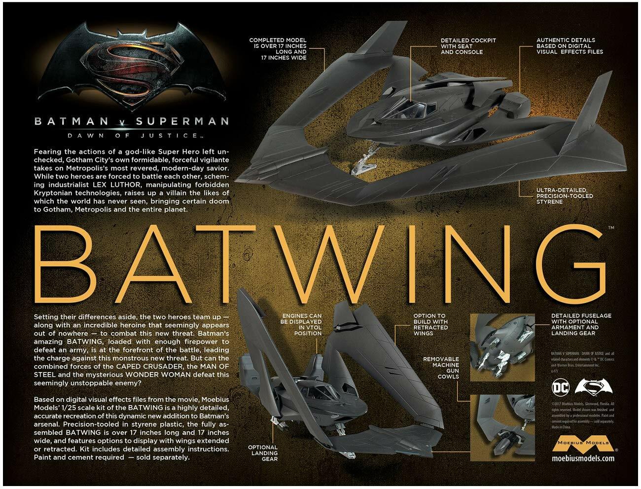 Batman v Superman: Dawn of Justice Batwing Batplane 1:25 Scale Model Kit