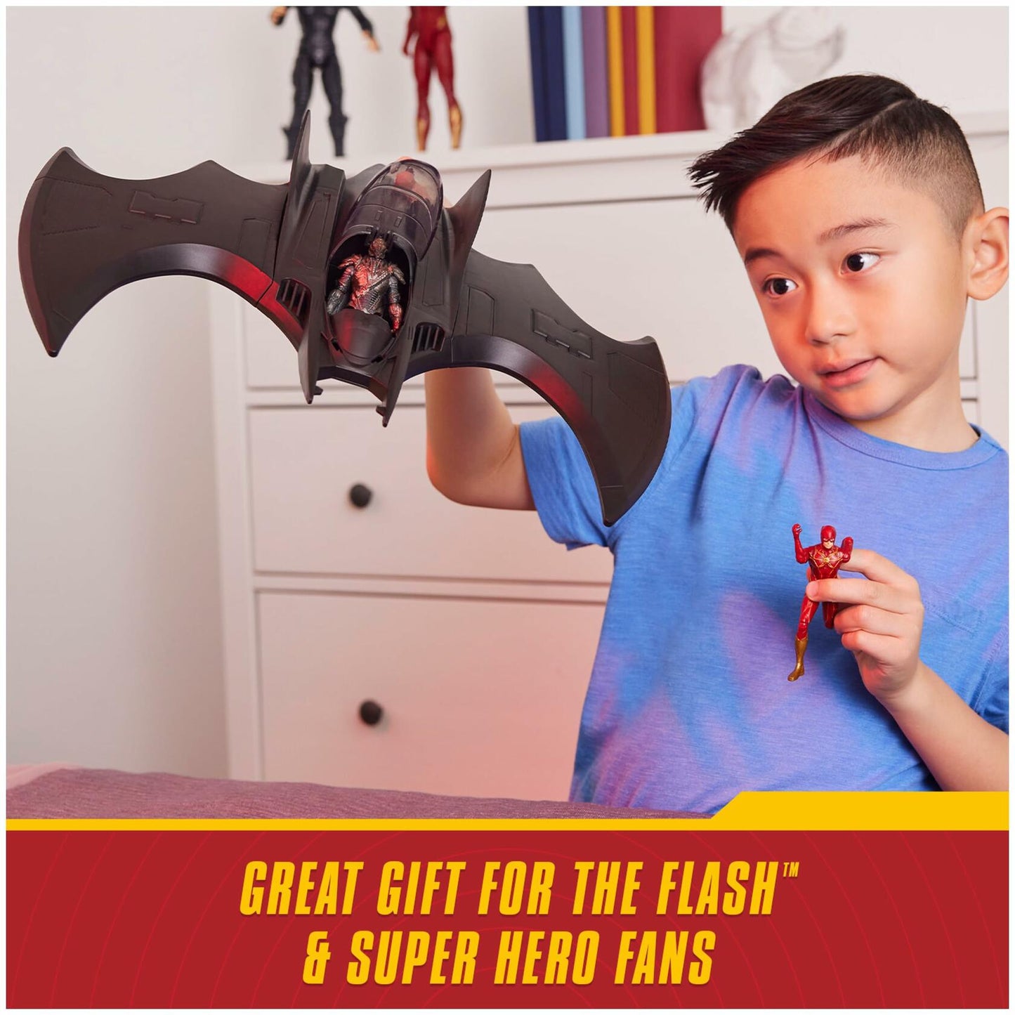 DC Comics, The Flash Batwing Battle Set (Amazon Exclusive)| Supergirl, NAM-Ek, Flash Action Figures, 4-inch | Kids Toys for Boys and Girls Ages 4+