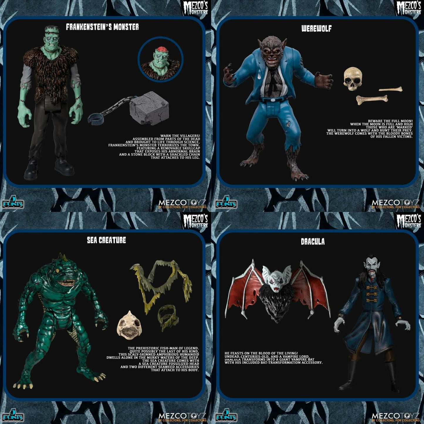 Mezco - 5 Points Mezco's Monsters - Tower of Fear Deluxe Boxed Set, Mezco, Gifts