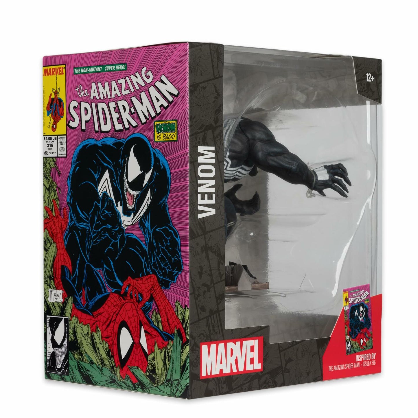 McFarlane Toys - Marvel Venom 1:10th Scale Collectible with Scene (The Amazing Spider-Man #316)