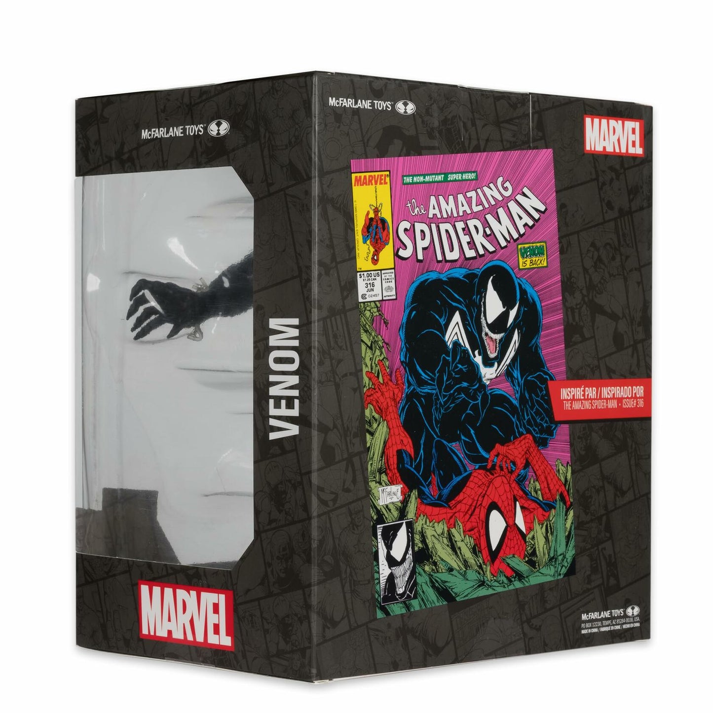 McFarlane Toys - Marvel Venom 1:10th Scale Collectible with Scene (The Amazing Spider-Man #316)
