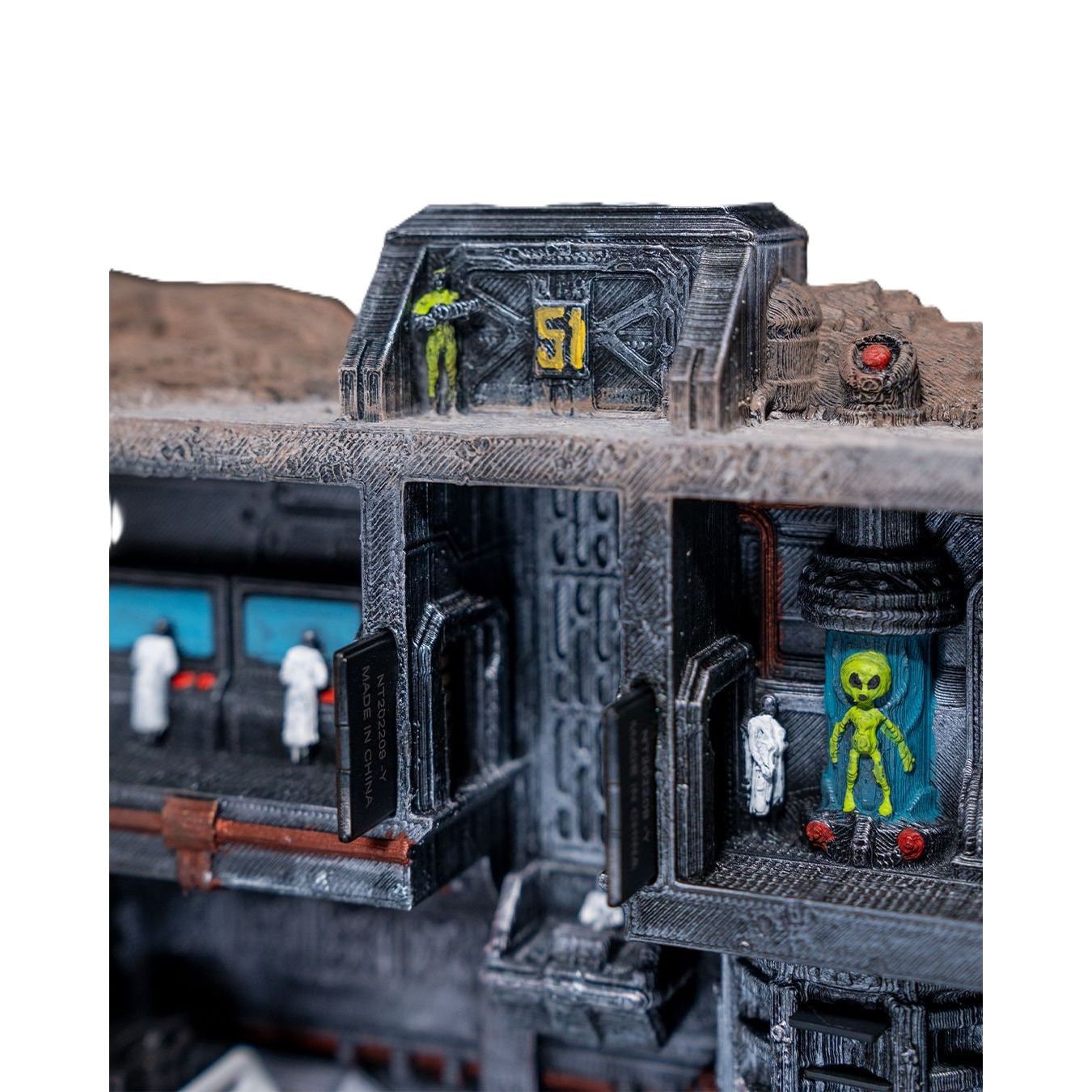 Area 51 UFO Base 3D Printed Sci-Fi Storage Display Diorama PLA Decor Model