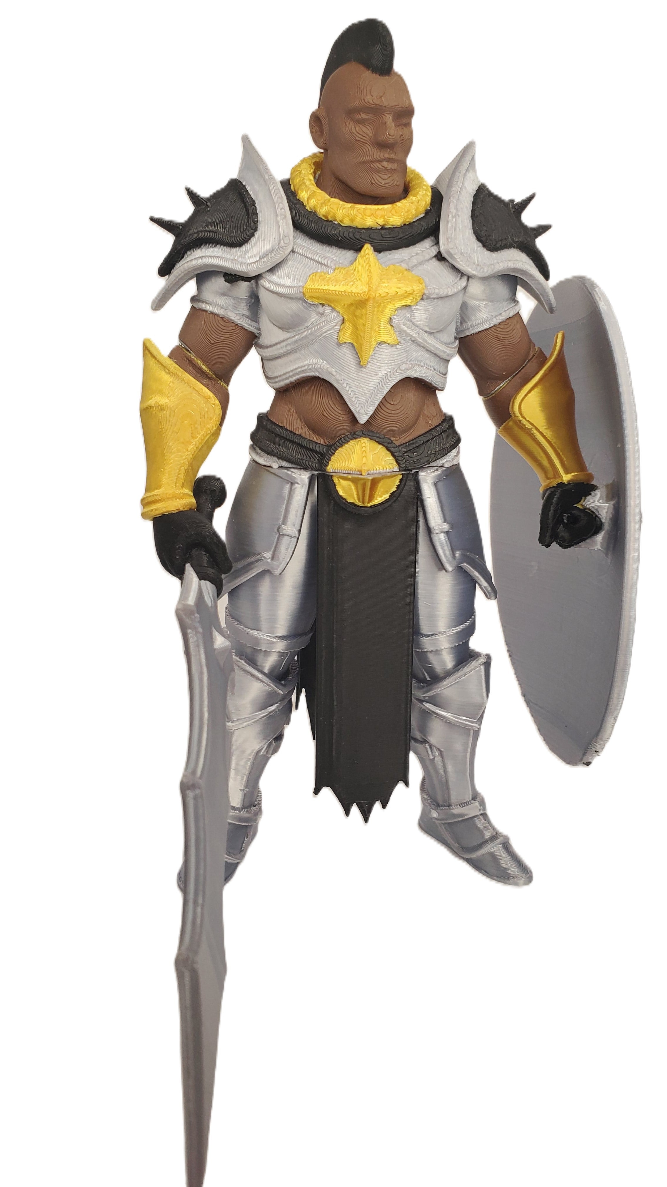Brutus Knight 7in Fantasy Warrior 3D Printed Figure Page Unlimited Knights