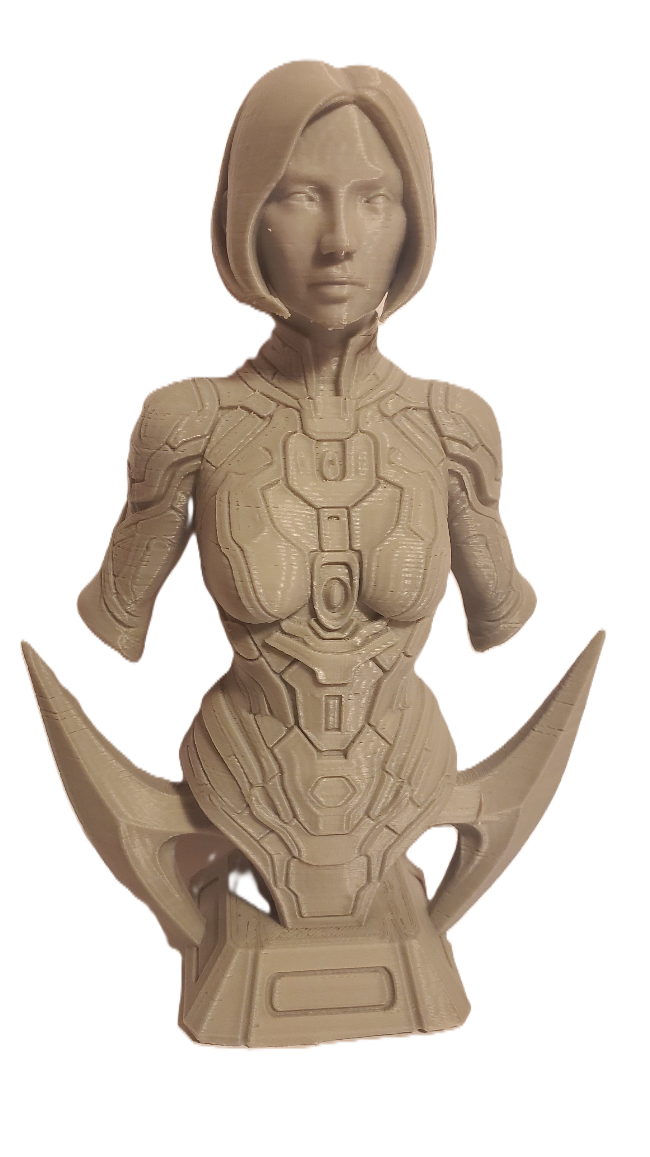 Cortana Halo 3D Printed Fan Art Bust Statue 7" PLA Unpainted Display Collectible