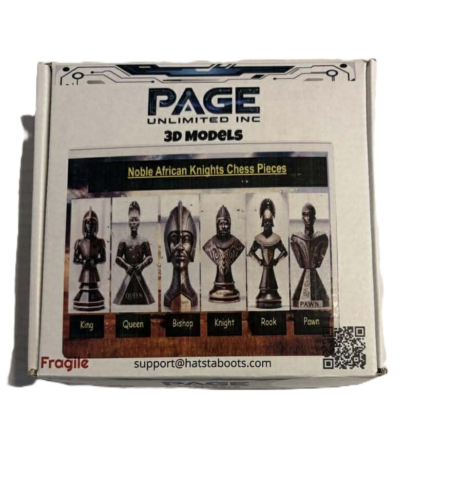 Page Unlimited Noble African Knights Chess Pieces Gold & Silver Set 4 Boxes NIB!