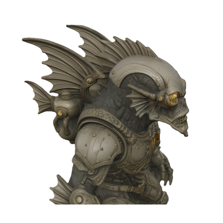 Steampunk Creature from the Black Lagoon – Fan Art Inspired 3D Printed Statue