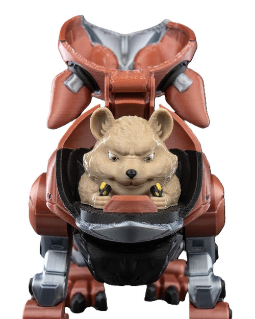 3D Printed Dogbot Mech Robot Figure Sci Fi Desk Display 5in Tall