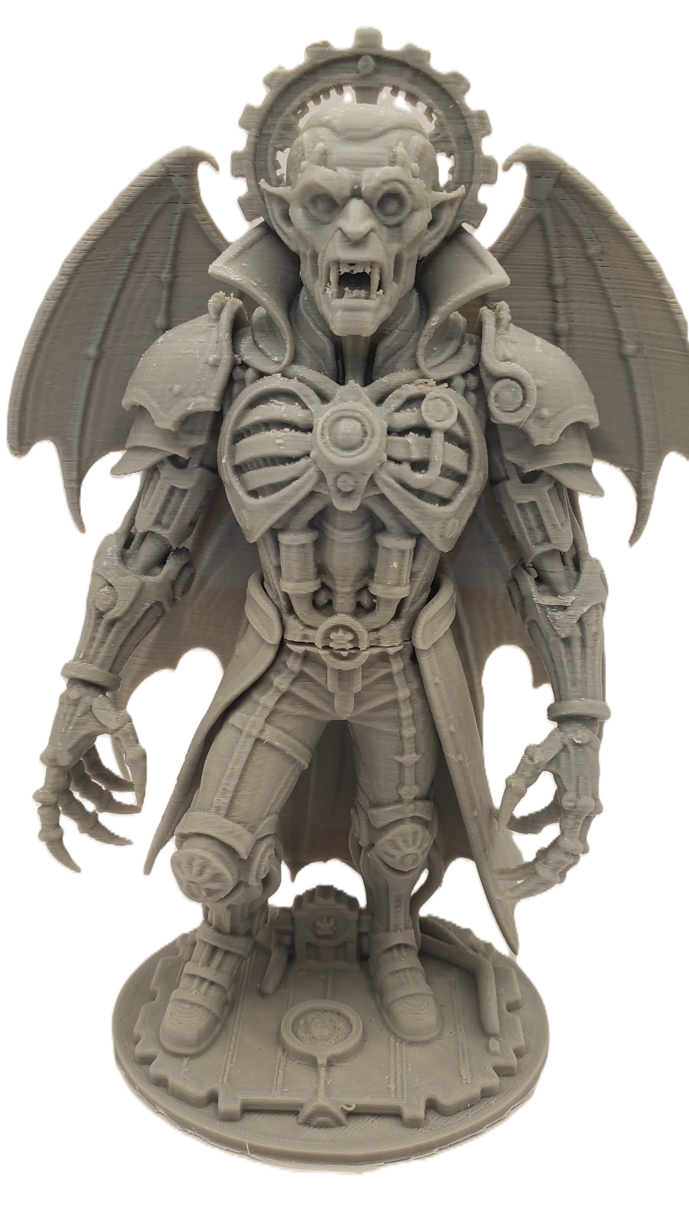 Steampunk Dracula Fan Art 3D Printed Sculpture – Mechanical Gothic Vampire