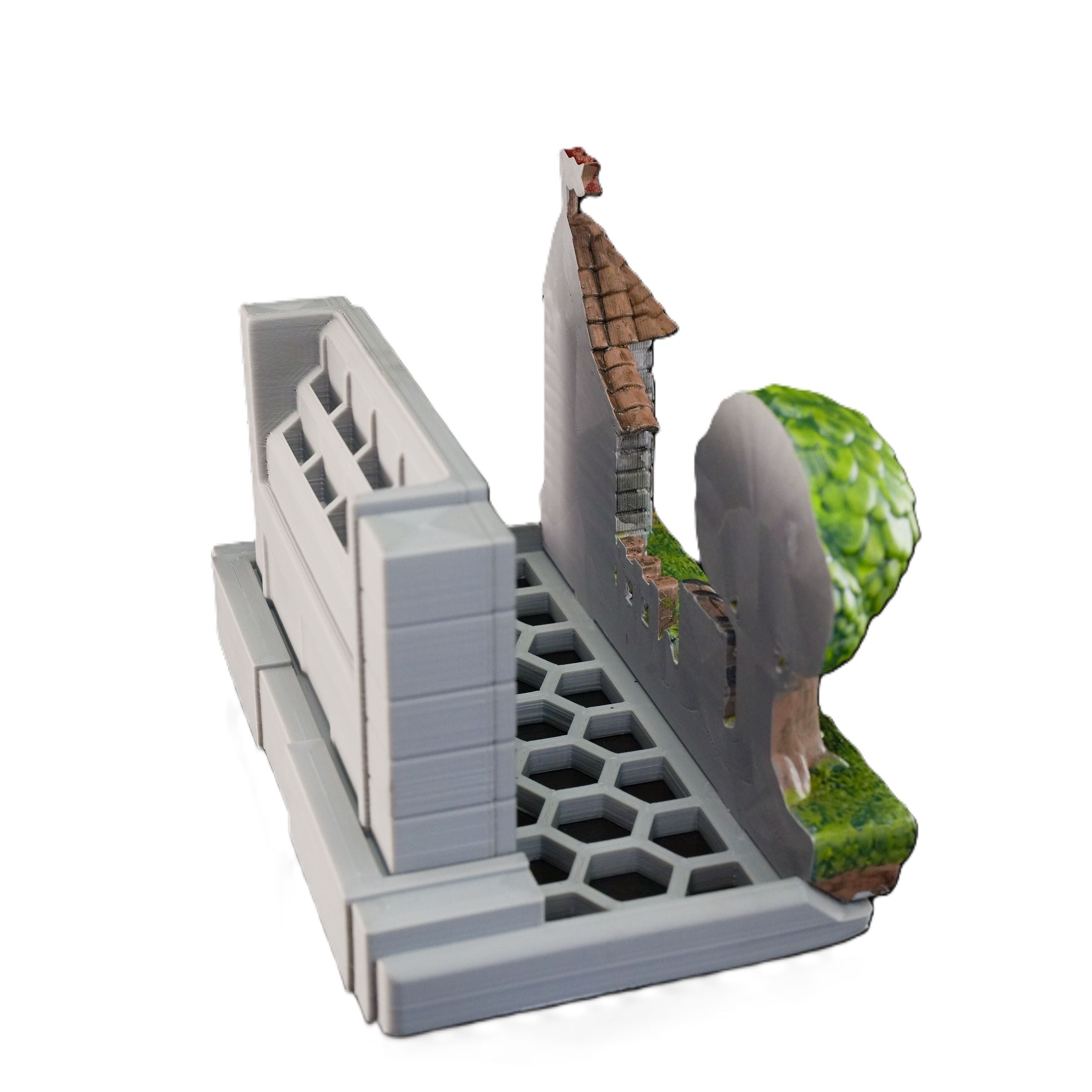 Fantasy Console Dock Holder w/ Game Storage 3D Printed Village Stand Fits Switch