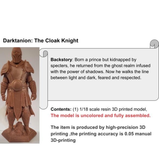 Darktanion Knight 3D Model High-Resolution Fantasy Medieval Armor Hero Figure