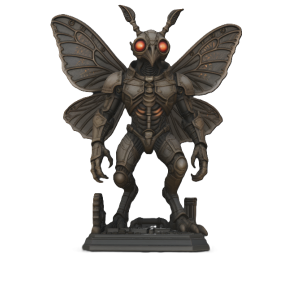 Steampunk Mothman 3D Printed Fan Art Sculpture – Highly Detailed Statute