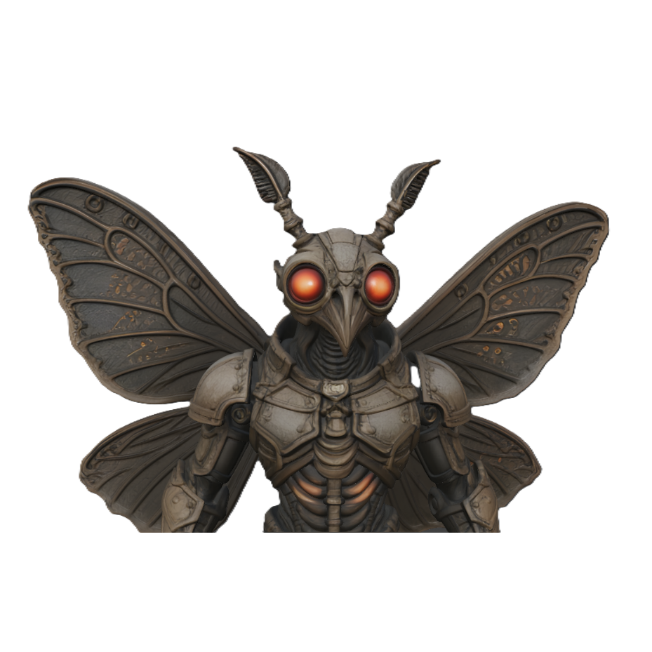 Steampunk Mothman 3D Printed Fan Art Sculpture – Highly Detailed Statute