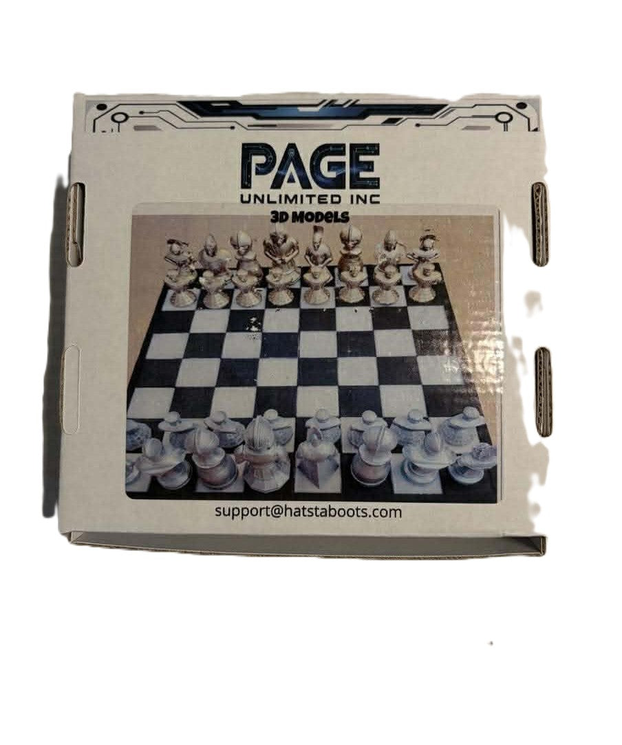 Page Unlimited Noble African Knights Chess Pieces Gold & Silver Set 4 Boxes NIB!