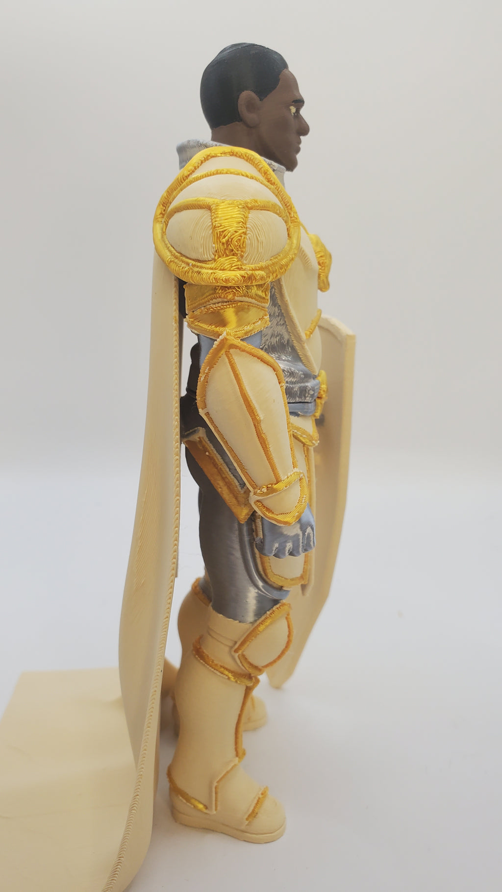 Page Unlimited Knights Page Knight Fantasy Armor Figure, 3D Printed PLA, 7 Inch, Cream and Gold