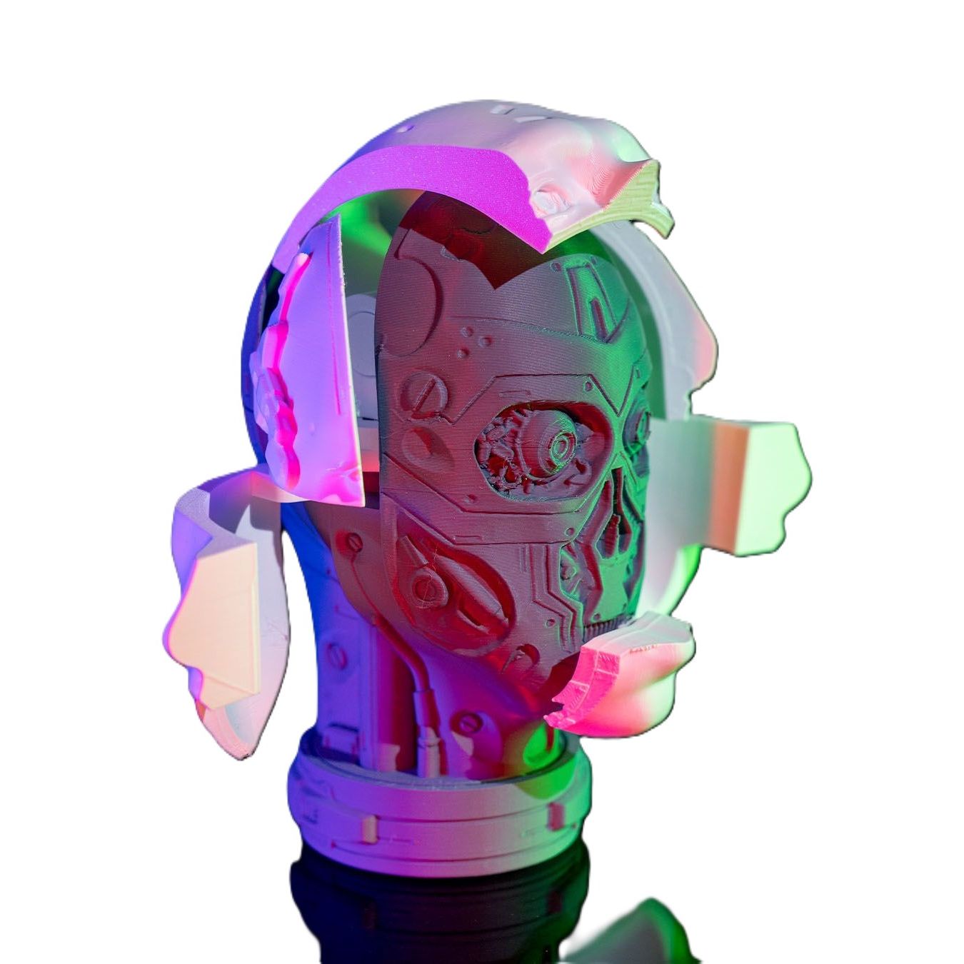 3D Printed Robot Anatomy Head Bust 6.1in Sci-Fi Display Model Art Figure