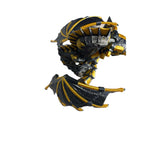 Epic Steampunk Dragon Statue 3D Printed Grey & Gold Fantasy Figure 10 in Decor