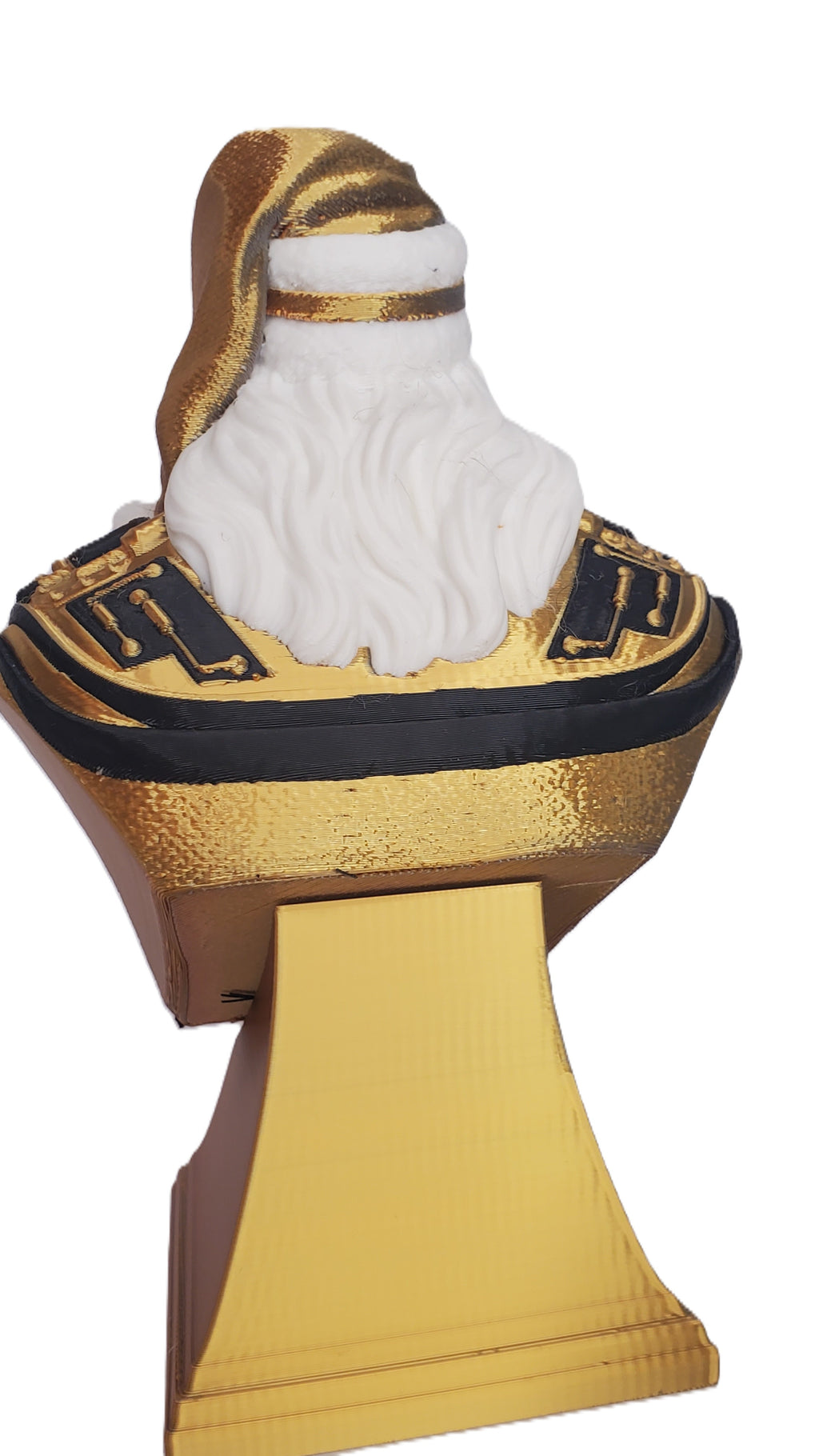 3D Printed Steampunk Father Christmas Bust Statue 7" Holiday Collectible Decor