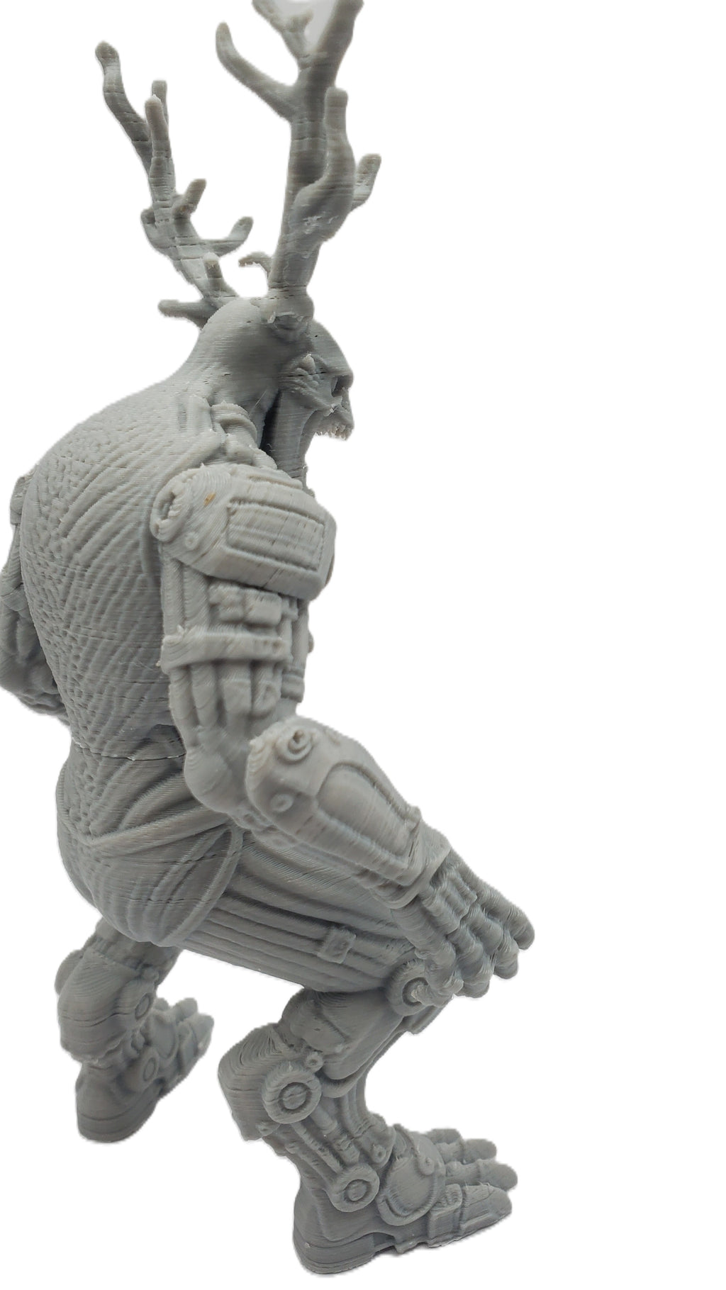 Steampunk Wendigo 3D Printed Figure 7in Grey Horror Statue