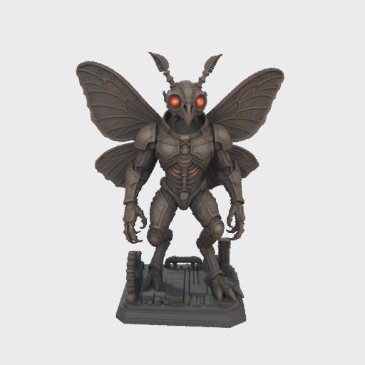 Steampunk Mothman 3D Printed Fan Art Sculpture – Highly Detailed Statute