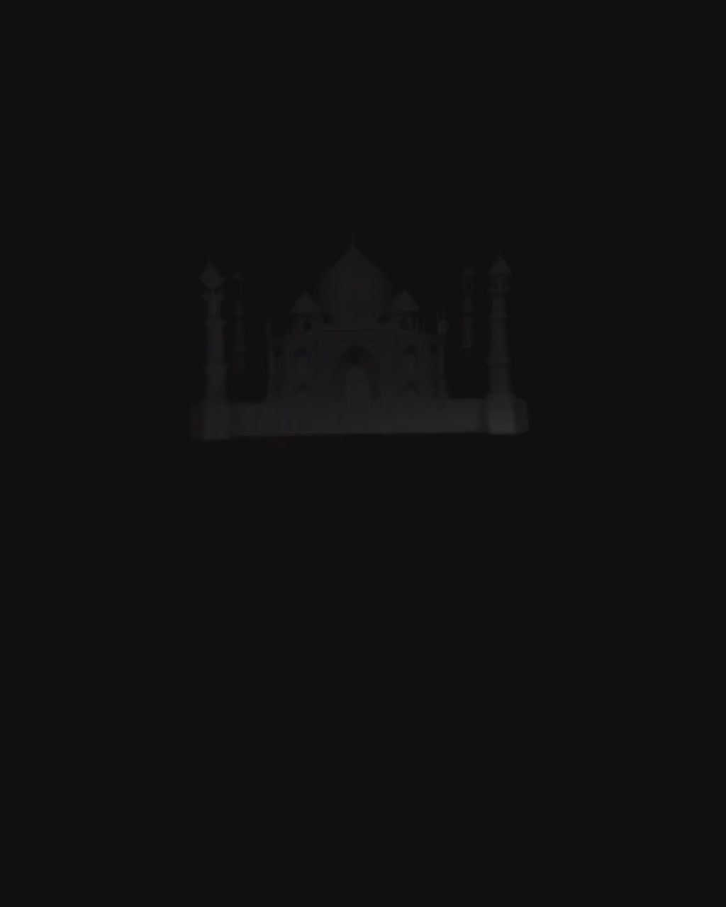 Taj Mahal 3D Printed Architectural Model White PLA Desk Display 8.3in