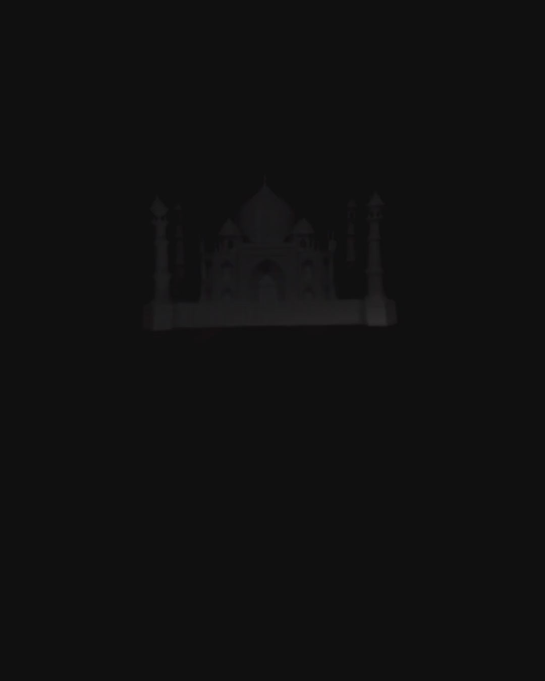 Taj Mahal 3D Printed Architectural Model White PLA Desk Display 8.3in