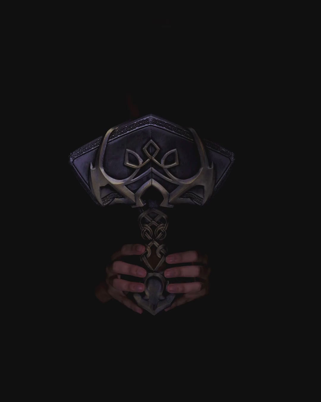 3D Printed PLA Viking Mjolnir Hammer 11.8" Norse Cosplay Collectible Prop