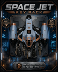 3D Printed Space Jet Key Holder Wall Mounted Key Rack Sci-Fi Home Decor